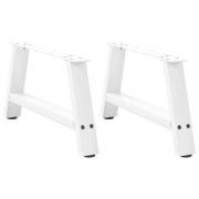 vidaXL Soffbordsben A-formade 2 st vita 60x(30-31) cm stål