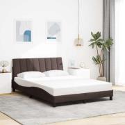 vidaXL Bed Frame without Mattress "Hanko" Dark Brown 140x190 cm Fabric