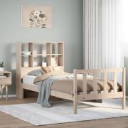 vidaXL Säng med bokhylla utan madrass 100x200cm massiv furu