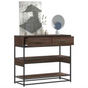 vidaXL Avlastningsbord brun ek 90x35x80 cm konstruerat trä