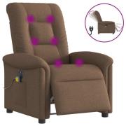 vidaXL Elektrisk massagefåtölj brun tyg