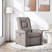 vidaXL Massagefåtölj taupe tyg