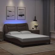 vidaXL Bed Frame with LED without Mattress "Hvar" Brown 120x200 cm