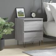 vidaXL Sängbord grå sonoma 40x35x50 cm konstruerat trä