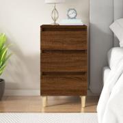 vidaXL Sängbord rökfärgad brun ek 40x35x70 cm konstruerat trä