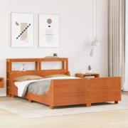 vidaXL Sängram utan madrass vaxbrun 160x200 cm massiv furu