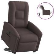 vidaXL Elektrisk reclinerfåtölj med uppresningshjälp brun tyg