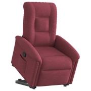vidaXL Reclinerfåtölj med uppresningshjälp vinröd tyg