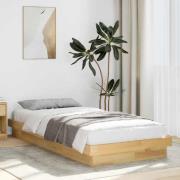 vidaXL Sängram utan madrass 90x200 cm massiv ek