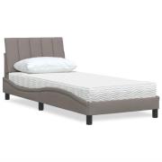 vidaXL Bed with Mattress "Hanko" Taupe 90x190 cm Fabric