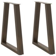 vidaXL Matbordsben V-formade 2 st naturstål 60x(72-73,3) cm stål