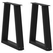 vidaXL Soffbordsben V-formade 2 st svarta 28x(42-43,3) cm stål