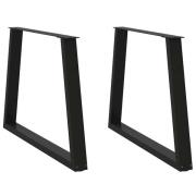 vidaXL Matbordsben V-formade 2 st svarta 100x(72-73,3) cm stål