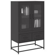vidaXL Högskåp svart 68x39x111,5 cm stål