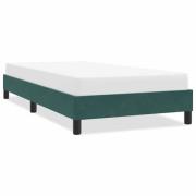 vidaXL Sängram utan madrass mörkgrön 100x210 cm sammet