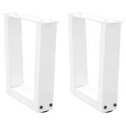 vidaXL Soffbordsben V-formade 2 st vita 30x(30-31,3) cm stål