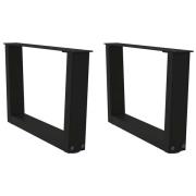 vidaXL Matbordsben V-formade 2 st svart 50x(30-31,3) cm stål