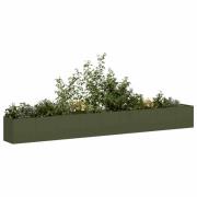 vidaXL Odlingslåda olivgrön 360x40x40 cm kallvalsat stål
