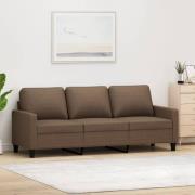vidaXL 3-sitssoffa brun 180 cm tyg