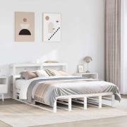vidaXL Sängram utan madrass vit 135x190 cm massiv furu