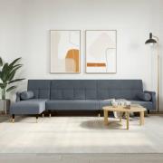 vidaXL L-formad soffa mörkgrå 271x140x70 cm sammet