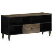 vidaXL Tv-bänk svart 100x33x46 cm massivt mangoträ