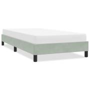vidaXL Sängram utan madrass ljusgrå 90x220 cm sammet