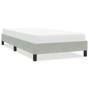 vidaXL Sängram utan madrass ljusgrå 90x210 cm sammet