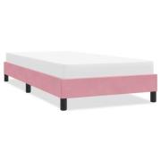 vidaXL Sängram utan madrass rosa 90x210 cm sammet