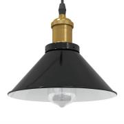 vidaXL Pendellampa höjdjusterbar E27 blank svart Ø 22 cm metall