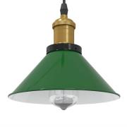 vidaXL Taklampa höjdjusterbar E27 glans grön Ø 22 cm metall