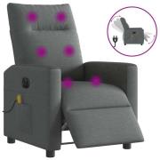 vidaXL Elektrisk massagefåtölj mörkgrå tyg