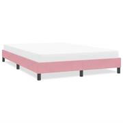 vidaXL Sängram utan madrass rosa 140x220 cm sammet