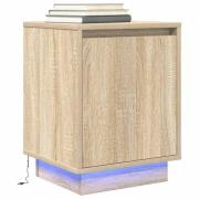 vidaXL Sängbord med LED-lampor sonoma-ek 38x34x50 cm