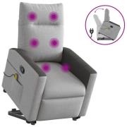 vidaXL Massagefåtölj med uppresningshjälp molngrå tyg