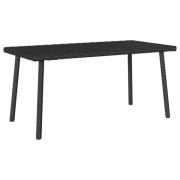 vidaXL Soffbord för trädgården rektangulärt svart 80x40x37 cm