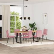 vidaXL Matstolar 6 st rosa sammet
