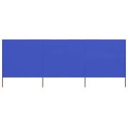vidaXL Vindskydd 3 paneler tyg 400x160 cm azurblå