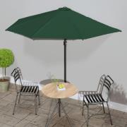 vidaXL Balkongparasoll med aluminiumstolpe grön 300x155 cm halvrunt