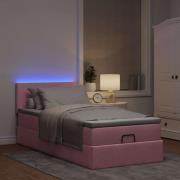 vidaXL Ottoman sängram med madrass rosa 90x200 cm sammet