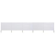vidaXL Vindskydd 5 paneler tyg 600x80 cm sandvit