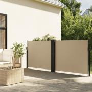 vidaXL Infällbar sidomarkis beige 120x1200 cm