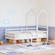 vidaXL Dagbädd med tak vit 90x200 cm massiv furu