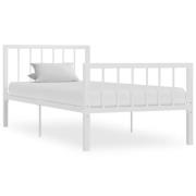 vidaXL Sängram utan madrass vit metall 90x200 cm