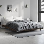 vidaXL Sängram utan madrass rökfärgad ek 140x190 cm konstruerad trä