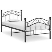 vidaXL Sängram utan madrass svart metall 90x200 cm