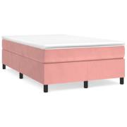 vidaXL Ramsäng med madrass rosa 120x190 cm sammet