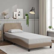 vidaXL Sängram med huvudgavel cappuccino 80x200 cm konstläder