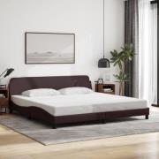 vidaXL Bed Frame "Dover" Dark Brown 200x200 cm Fabric