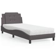vidaXL Bed Frame without Mattress "Zadar" Black and White 107x203 cm F...